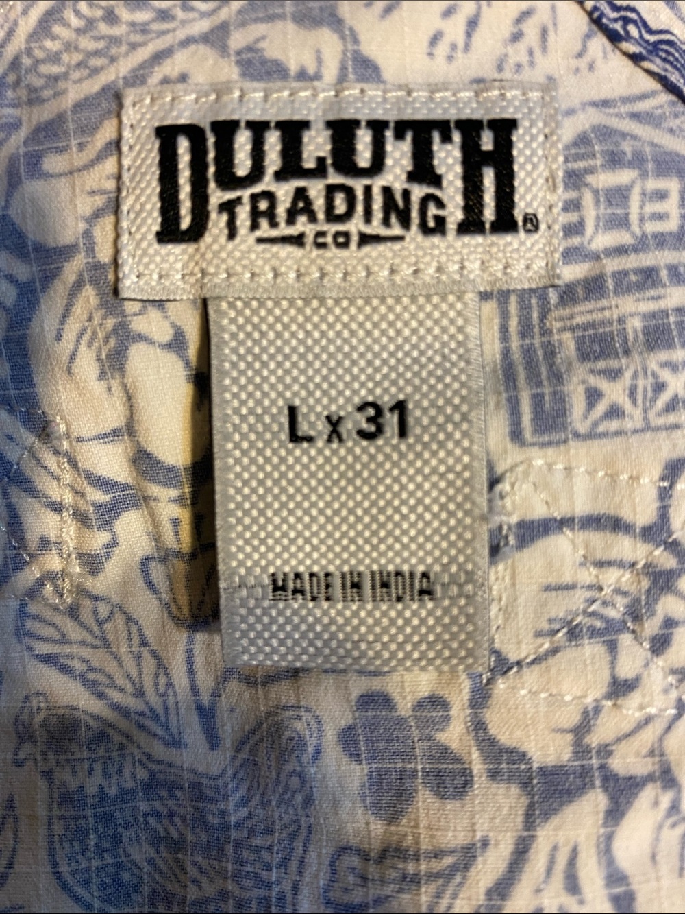 Duluth Trading Co Blue Floral-Patterned Women's Overalls large - Picture 5 of 6